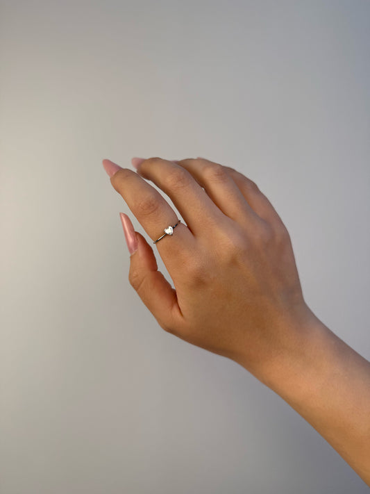 Anello Cuore Mini Argento